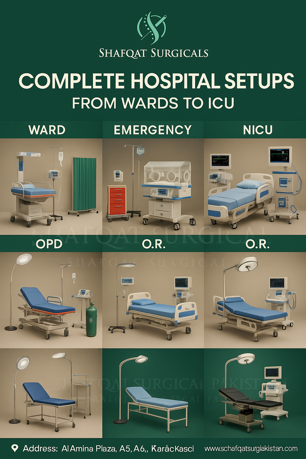 Complete ICU Setup in Pakistan | Hospital ICU Equipment with Patient Monitors, ICU Bed & Oxygen Support