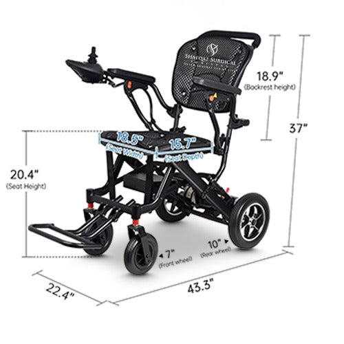 Electric Wheelchair Portable -  Lightweight & Easy Folding Very Compact SS:202